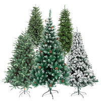 Sapin de Noël artificiel en pin de 5/6/7/8/9 pieds, livraison rapide, ignifuge, réaliste, en PVC/PE, à charnières, pour intérieur, personnalisable, vert de luxe
