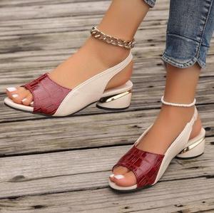 Agent de Sourcing Commercial Fiable FTS 1688.com – Mules à Talon Bas et Bout Ouvert, Motif Croco Gaufré, Color Block, Livraison DDP à Prix Réduit - Product Image 3