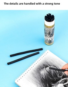 Marley Cotton Willow Charcoal Strip Bâton de croquis en carbone doux pour la modélisation artistique pour les croquis au plomb Manche en bois - Product Image 6