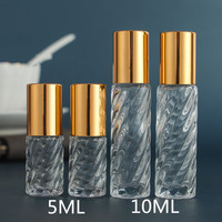 Bouteilles Doterra en verre transparent 10ml 5ml, flacons d'huile essentielle de Test d'échantillon avec bouchon doré à bille roulante
