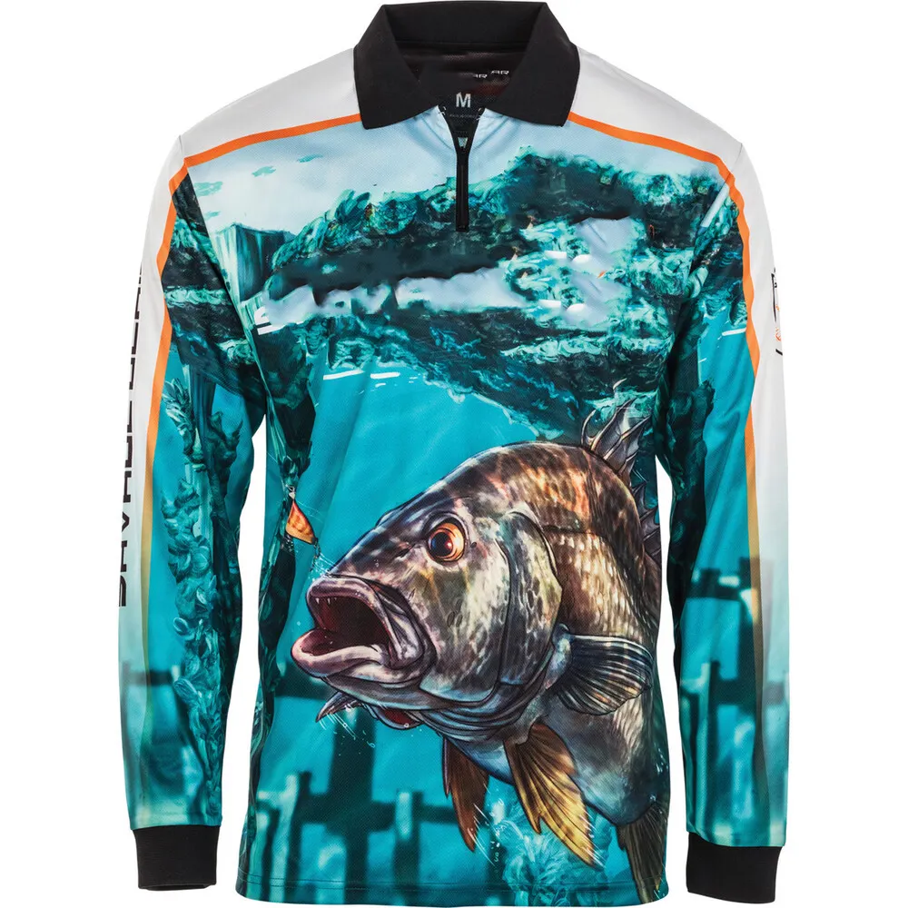 Custom High Quality Polyester Sublimation Printing Anti-UV Quick Dry Long Sleeve Polo Fishing Shirts Fishing Shirts Custom