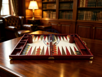 Jeu de backgammon en cuir grain crocodile de qualité supérieure, couleur personnalisée, style vintage