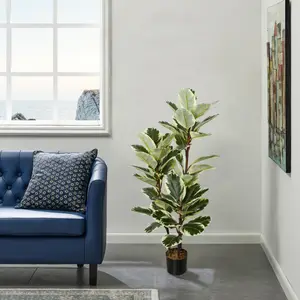 120cm Einzigartige Ficus Baum Künstliche topfpflanzen Weiß Blatt Künstliche Baum für Indoor Hause Dekoration