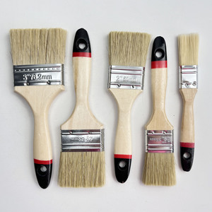 Pennello a coda nera manico in legno pennelli piatti in setola naturale pennello professionale da parete per la decorazione domestica - Product Image 2