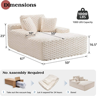 ODM Komprimiertes Sofa Modernes Schlafsofa Multifunktionales Anpassbares Klappsofa mit Hochdichte-Schaumstoffmatratze