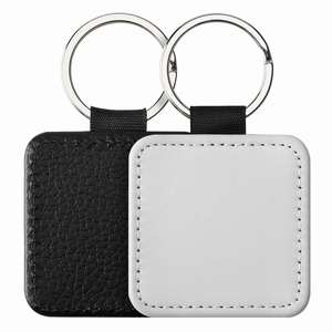 Custom DIY Sublimation Blank <b>Keychain</b> Heat Transfer DIY Double-Size Printed <b>Keychain</b> PU Leather Double Sides Sublimation Keyring - Product Image 5