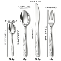 Ensemble de couverts élégant en acier inoxydable avec chaîne en diamant pour mariages et restaurants, couteau, fourchette, cuillère