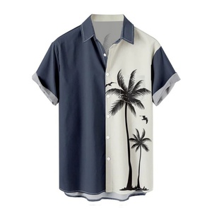 Chemise Hawaïenne pour Homme à Imprimé, Respirante, Manches Courtes, Coupe Ample, Coton/Polyester, Style Décontracté Chic, Printemps-Été, Vacances - Product Image 1