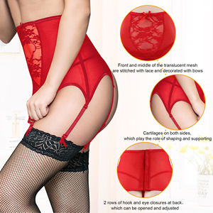 Corsetto Modellante a Vita Alta Taglia 4XL con Rete e Pizzo, Lingerie con Reggicalze e Calze - Product Image 5
