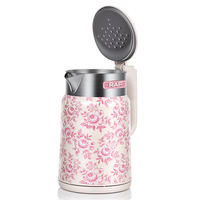 Bouilloire électrique RAF R.7404 1500W 2.0L Hervidor Eléctrico Ébullition rapide 360° °   Base pivotante à arrêt automatique, design floral, pour la maison et la cuisine