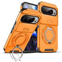 Coque de protection robuste avec cache-objectif coulissant et béquille rotative, support magnétique pour Google PIXEL 10 PRO, étui de téléphone en TPU+PC rigide