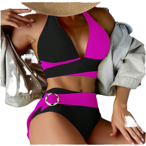 ชุดว่ายน้ำบิกินี่ผู้หญิงแบบเซ็กซี่ ระบายอากาศได้ดี ลายเรียบ ทรงบราซิลเลียน 2 ชิ้น แห้งเร็ว ผลิตจากผ้าสแปนเด็กซ์/โพลีเอสเตอร์ ดีไซน์ปี 2025 - Product Image 4