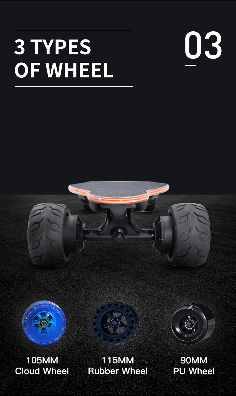 USA Stock 2400W Dual Belt Hub Motor 12AH Battery Customized Grip Tape Deck Surface Custom Electric skateboard Longboard
