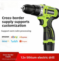 Perceuse sans fil 12V 20Nm 1350 tr/min Moteur à balais Mandrin 3/8 po 10 mm Kit 108 pièces avec 2 batteries 1 chargeur Faible MOQ