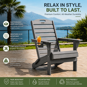 Chaise <span class=keywords><strong>Adirondack</strong></span> commerciale moderne en PEHD, pliable, imperméable, pour l'extérieur, idéale pour les projets d'hôtels, d'écoles, de parcs, de stations balnéaires et de piscines. - Product Image 3