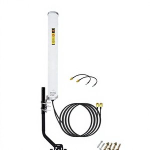 Système d'antenne 4G LTE/5G omnidirectionnelle extérieure 2x2 <span class=keywords><strong>MIMO</strong></span> avec connecteurs F et TS9, câble de 5 mètres/poteau de montage (kit complet) - Product Image 1