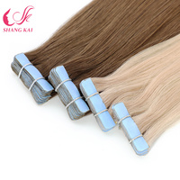 Extensions chinoises à bandes adhésives, 100 % cheveux humains vierges naturels, double trame, pointes doublement tirées, de haute qualité, très demandées pour femmes