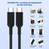 Cable USB3.2 Gen 2 Tipo C de Alta Velocidad para Datos y Carga Rápida con Revestimiento de Nailon para Computadora