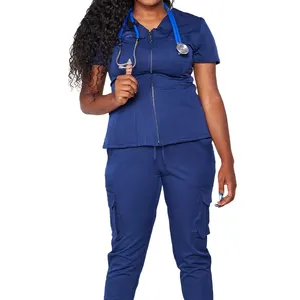 New Style Hospital Scrubs Sets Nurse Uniform Medical Uniforms Fit Scrubs Uniforms Sets Scrubs Nursing Hospital Spandex Woven