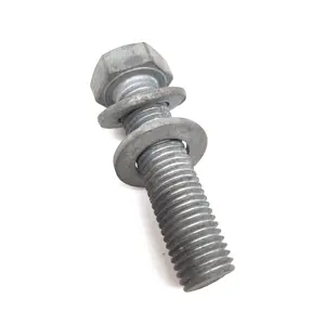 Thép Carbon DIN 960 961 M16 M18 Chốt HDG Hex Bolt Với Đầy Đủ Chủ Đề Máy Giặt Phẳng Bolt