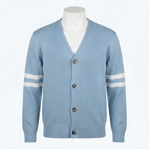 Columbia University - Cárdigan VARSITY STRIPED ARM con cuello en V, bordado de chenilla, manga larga, corte regular, invierno, HBCU - Product Image 1