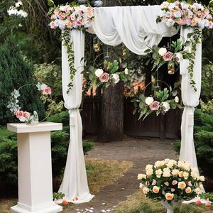 Support de centre de table en métal floral pour la vente en gros, style européen-américain, supports de couronnes en macramé dorées pour les fêtes - Product Image 3