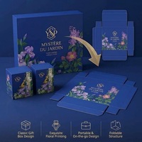 Boîte cadeau parfum pliable de marque premium, emballage rigide pliable avec sac pour coffret cadeau de bougies parfumées de haute valeur