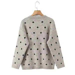 Suéter <span class=keywords><strong>de</strong></span> Mujer ZATRHMBM Primavera/Otoño 2026, Nuevo Suéter <span class=keywords><strong>de</strong></span> Moda con Estampado <span class=keywords><strong>de</strong></span> Lunares, Estilo Retro Casual <span class=keywords><strong>de</strong></span> Manga Larga - Product Image 3