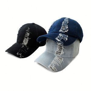 Casquette de baseball déchirée style cowboy pour printemps, été, automne – Simple, tendance, protection solaire – Cadeau promotionnel de bonne qualité - Product Image 4