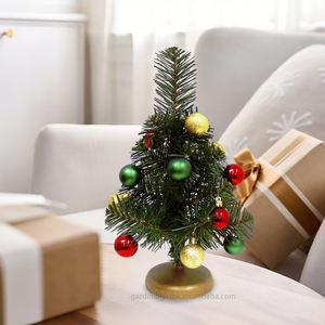 Decoración de Mesa, Mini Árbol de Navidad Verde de 32 cm, Artificial, de PVC, sin Luces, con Adornos de Bolas, para Hogar, Oficina, Fiesta - Product Image 4