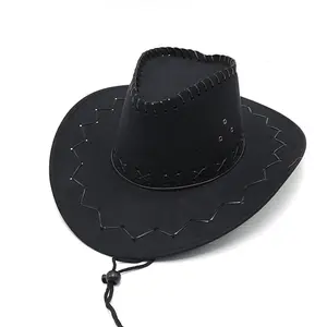 Großhandel Prairie-Top-Hut Herren Damen Party Strand Pferd Reiten individuell bedruckter breiter Klammer West Cowboy-Hut