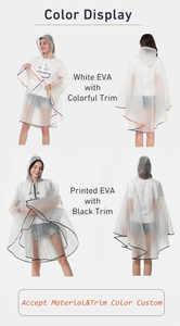 Spedizione Rapida <span class=keywords><strong>Impermeabile</strong></span> Ecologico Morbido Semi-Trasparente 100% Stampato in EVA <span class=keywords><strong>Poncho</strong></span> Antipioggia Riutilizzabile per Donne <span class=keywords><strong>Impermeabile</strong></span> per Viaggi - Product Image 4