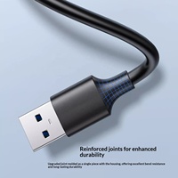 Câble d'extension USB 3.0 mâle-femelle tressé en PVC pour transfert de données, compatible avec téléphones portables, disques durs, décodeurs et tablettes d'écriture manuscrite