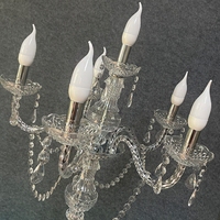 Centre de table de mariage très vendu, candélabre haut de gamme en acrylique avec source de lumière LED pour la décoration de table