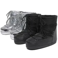 Nouvelles bottes de neige pour femmes, imperméables, en coton et caoutchouc, à lacets, plateforme, bottes de ski