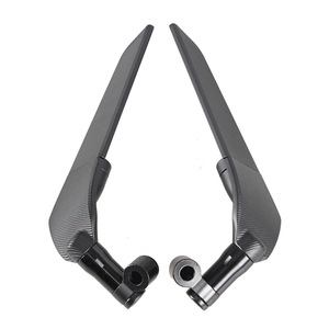 Rétroviseur de moto avec lames coupe-vent, noir, plat, 20cm, pour Yamaha Honda Suzuki Kawasaki Street Bike Upgrade - Product Image 3