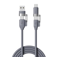 Kabel Data Tipe C pengisian daya Cepat 240W, kabel pengisi daya silikon USB 1M 2M untuk ponsel Tablet Pad