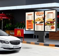 Écran LCD ultra-fin de 43, 49, 55 pouces, étanche IP66, pour menu drive-thru, haute luminosité, panneau publicitaire extérieur pour entreprises