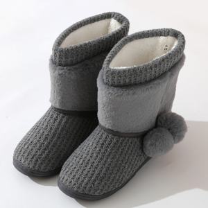 <strong>Womens</strong> <strong>Slipper</strong> <strong>Boots</strong> Warm House Shoes for <strong>Women</strong> Fuzzy Fleece Knitted Booties With Memory Foam - Product Image 1