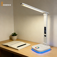 Lampe de chevet moderne nordique en plastique, lampe de bureau LED USB à intensité variable avec RGB pour salle de lecture, chambre ou bureau