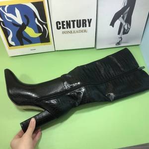Bottines à talons hauts noires à motif, nouveau design, haute qualité, pour femme - Product Image 6