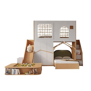 Muebles de Dormitorio para Niñas Estilo Princesa, Cama Alta de Madera Maciza con Tobogán y Piscina de Pelotas para Niños y Adultos - Product Image 6