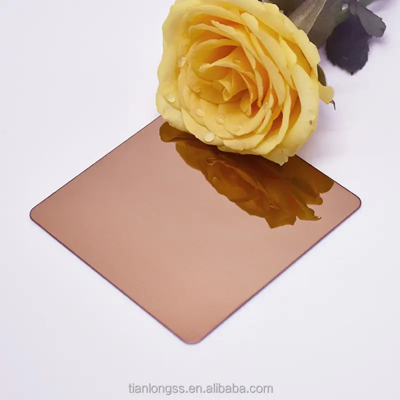 304 201 Stainless Steel Rose Gold Plate Mirror Bronze Mirror 8K Sapphire Blue Blue PVD Etched Elevator Door Panels