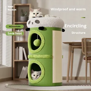 Rascador para Gatos de Doble Capa Integrado y Sólido, con Cubo de Sisal Cálido para Invierno, Ahorra Espacio, <span class=keywords><strong>Casa</strong></span> para Gatos - Product Image 2