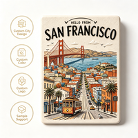 Magnete per Frigorifero Personalizzato in Resina con Monumenti USA, Souvenir Turistico 3D con Stampa UV in Rilievo, New York San Francisco
