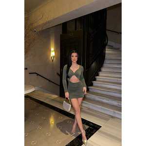 Mini <b>Dress</b> Khaki Window Detail Elegent Striped Spandex Knee Length <b>Summer</b> <b>Casual</b> for Day Occasions Free Size XS XL Cheap Lining - Product Image 1