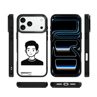 Coque de téléphone AG Feeling Black Edge avec motif garçon pour iPhone 17, 17 Pro Max, 16 Pro, 15, 15 Pro Max – Coque magnétique