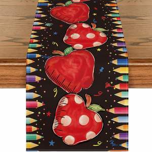 Meilleures ventes : Chemin de table à motifs pour la rentrée scolaire, décoration saisonnière automne-printemps, prix direct usine - Product Image 3