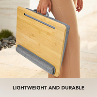 Plateau rectangulaire en bambou pour ordinateur portable, avec poignée et tapis de souris, idéal pour la maison et le bureau – Fournisseur direct usine