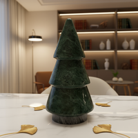 Décoration de Noël en marbre naturel, design nordique écologique, vert Inde, forme irrégulière, pour intérieur, décoration de la maison
